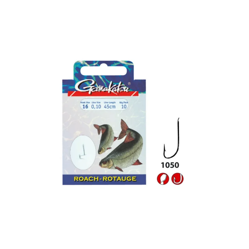 Sonderangebot Gamakatsu Angelhaken gebunden Rotauge 45cm Gr.10 10 Stück