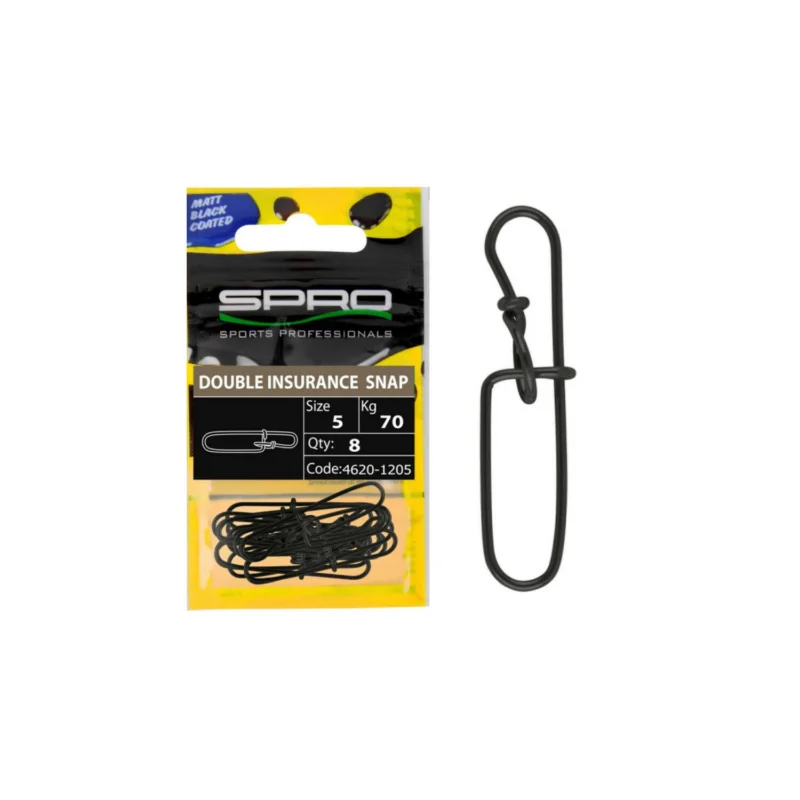 Angebot Spro Matt Black Double Insurance Snap - Gr. 5 / 70 kg 8 Stück