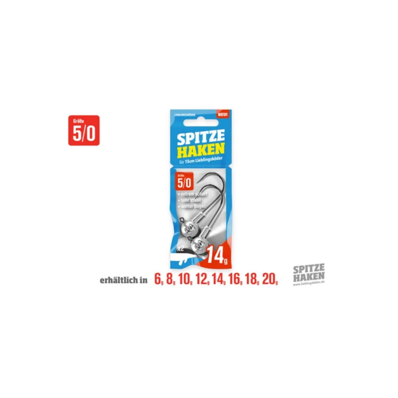 Angebot Lieblingsköder Spitze Haken Jigköpfe Gr.5/0 16g 2 Stück